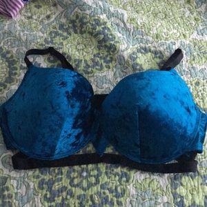 Turquoise Velvet Bra
